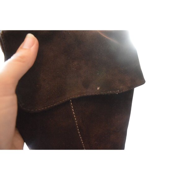 Francesco Biasia Tall Brown Suede Heeled Boots Womens Size 39 8 US Boho Fall - Picture 5 of 6